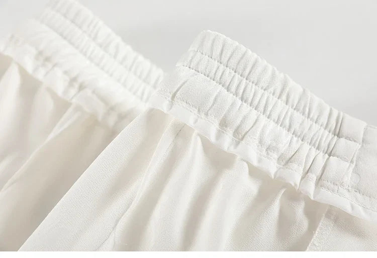 Chinese Style Jacquard Wide Leg Satin Pants – Women